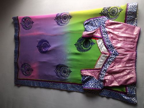 Print And Flock Job Work On Sarees By P. Creation