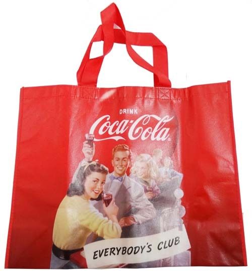 Promotional Shopping Bag - Nonwoven Textile 80gsm, 38x34x15cm | Pantone 186C, Full-Color Printing on Two Sides, Complies with EU Health/Safety Standards