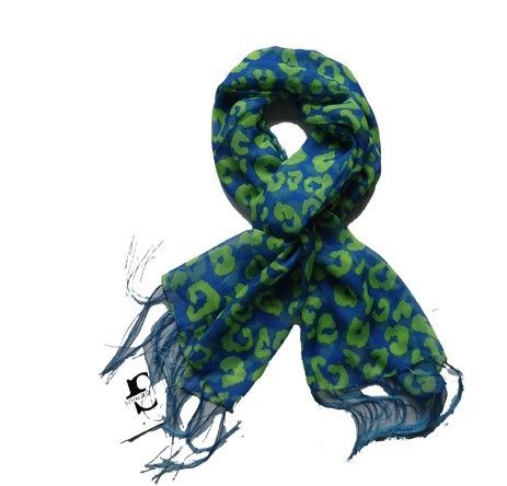 Blue Green Printing Ladies Scarf