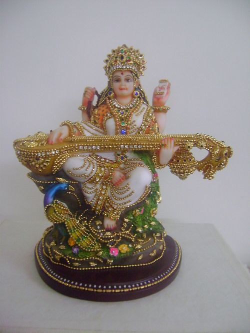 Saraswati Devi Statues with Jewellery