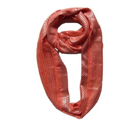 Silk And Viscose Orange Fashion Ladies Scarf