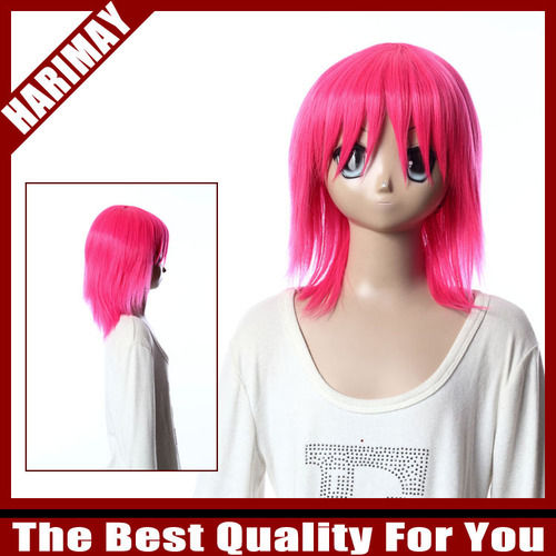 Anime Cosplay Pink Shoulder Length Fancy Dress Wig