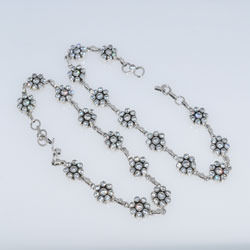 Silver Gemstone Anklets