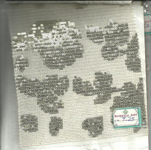 Sequin Embroidery On Bemberg Fabric