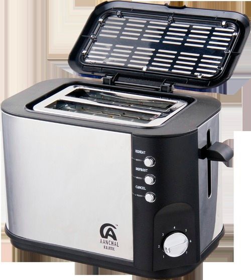 Pop Up Toaster - Stainless Steel, Two Slice with Defrost, Reheat, Cancel Functions | 7 Levels of Browning, Indicator Light, Removable Crumb Tray, Cord Storage, Bread Centering