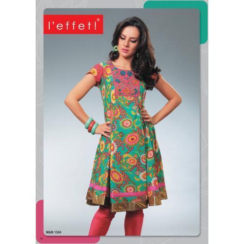 Glossy Floral Block Print Kurtis