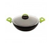 Green Line Kadai With Glass Lid