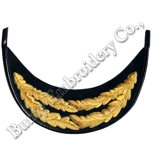 हैंड एम्ब्रायडरी बुलियन वायर्ड विज़र और पीक्स