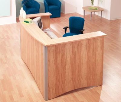 Free Standing Panelled Reception Desk - Wood, Customizable Dimensions, Light Brown | Stylish Design, Durable, Ergonomic, Easy Assembly