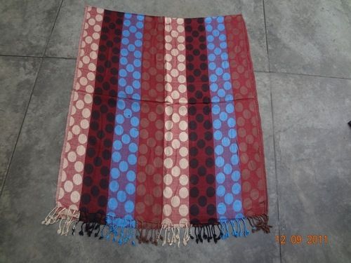 Trendy Viscose Jacquard Shawls With 2 Side Fringes