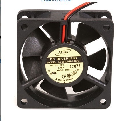 thumbnail interactive-video image 1 of ADDA AD0612HB-A73GL 12V 0.23A Brushless DC Fan With Heatsink – 3-Wire, Refurbished 1 of 2