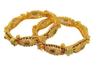 22K Gold Antique Finished Bangles