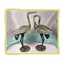 Aluminium Crane Pair Statue