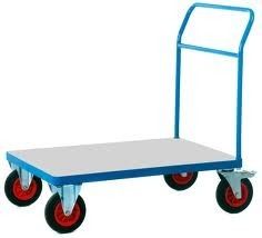 Blue And Silver Pull Type Plateform Trolly