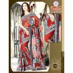 Printed Red Sarees