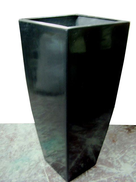 Fiberglass Vertical Black Planters (15" X 15"X 35")
