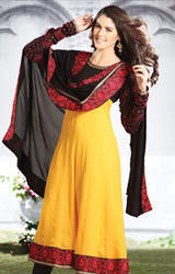 Yellow Chiffon Georgette Salwar Kameez