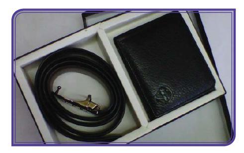 Gents Wallet With Leather Belt Gift Set