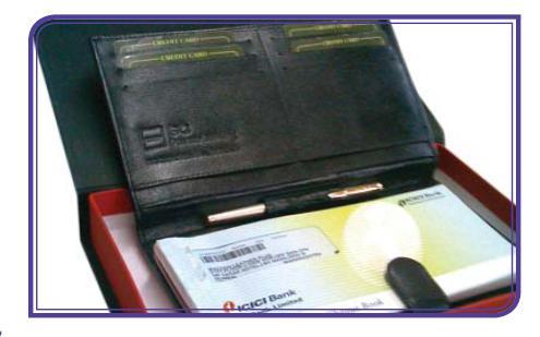 cheque book and card holder