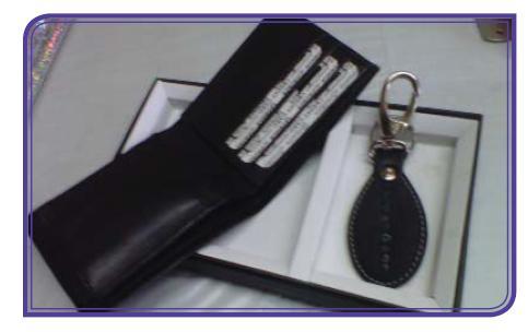 Pure Leather Gents Wallet with Key Chain Gift Set