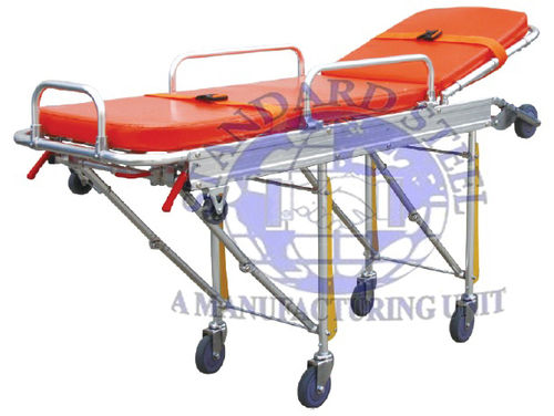 Hospital Ambulance Stretcher - Aluminum, 1900x560x900mm | Lightweight, 120Kg Load Capacity, Easy Antisepsis, Orange Design