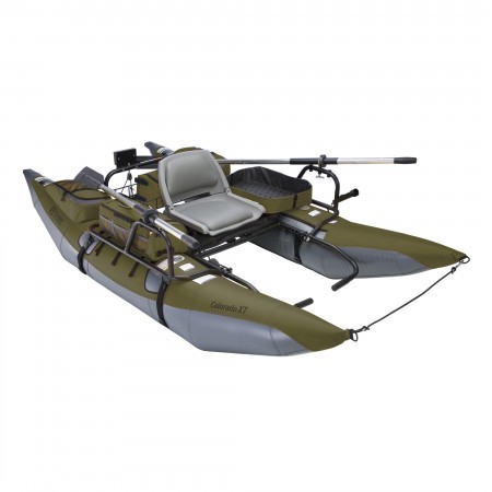 9' High-Capacity Pontoon Boat With Transport Wheel