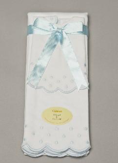 Blue on White Dottie Bib and Burp Pad