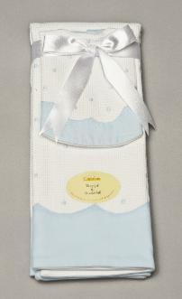 Blue On White Valentine Dots Bib and Burp