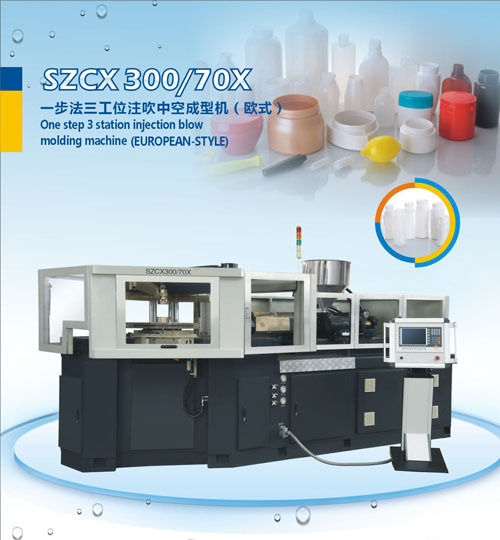 One Step 3 Station Injection Blow Molding Machine Szcx300/70x