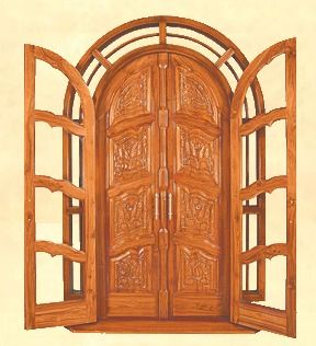 Special Carving Round Double Door