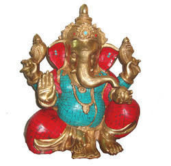 Ganesh Sitting 4 Arms On Base