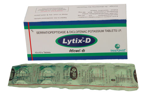 Lytix-D (Serratiopeptidase 10mg + Diclofenac Potassium 50mg)