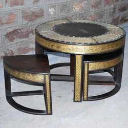 Brass Fitted Round Table