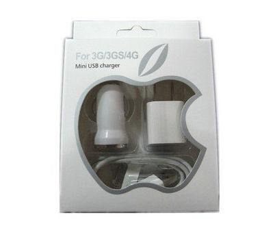 3 In 1 Iphone 4S 5V 1A USB Car Charger Kit