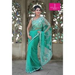 Turquoise Party Wear Saree