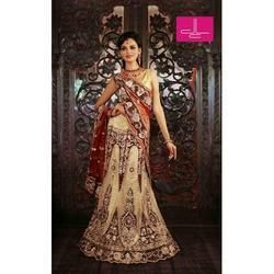 Gold Bridal Lehenga With Contrast Dupatta