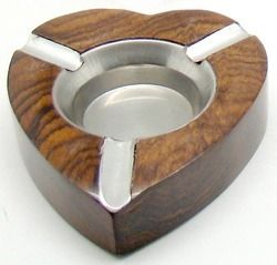 Heart Shape Wooden Ashtray