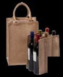 Jute Bottle Bag - Eco-Friendly Jute Fabric, Durable Design, Versatile for Bottles and Gifts