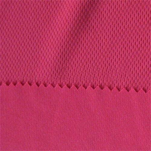 Metal 100% Polyester Red Bird Eye Mesh Sport Wear Fabric