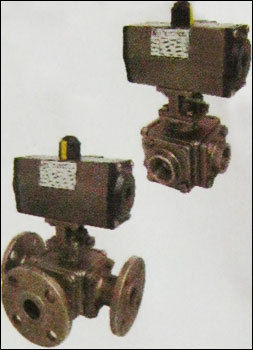 3-4 Way Ball Valve With Pneumatic Rotary Actuator