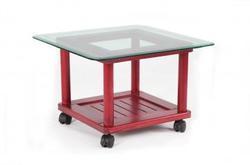 Movable Wooden Glass Table