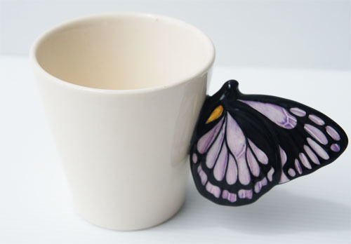 Coffee Cup - Hand-Painted Butterfly