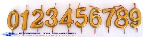 Golden Colour Numbered Birthday Candles