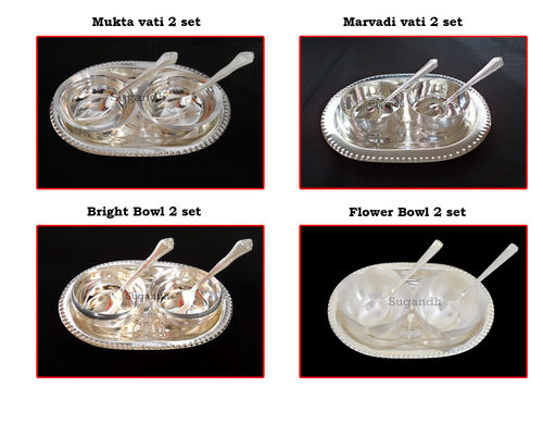 Silver Plated Bowl Tray Set