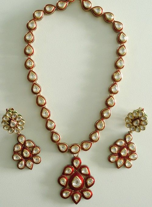 Kundan Meena Necklace and Earings KM0111