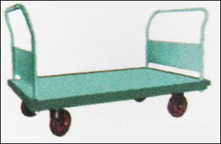 4 Wheeled Platform Trolley With Side Tubular Handle