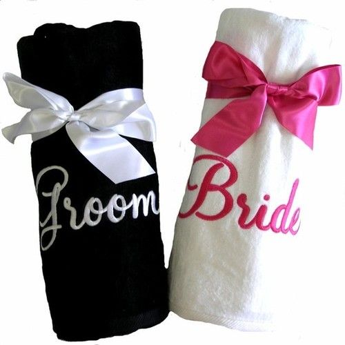 Bride And Groom Beach Towels