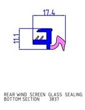 Rear Wind Screen Glass Sealing Bottom Section (3837) 