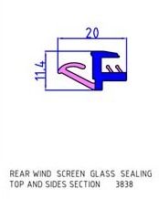 Rear Wind Screen Glass Sealing Top And Side Section (3838)