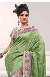 Green Art Bhagalpuri Silk Saree With Blouse